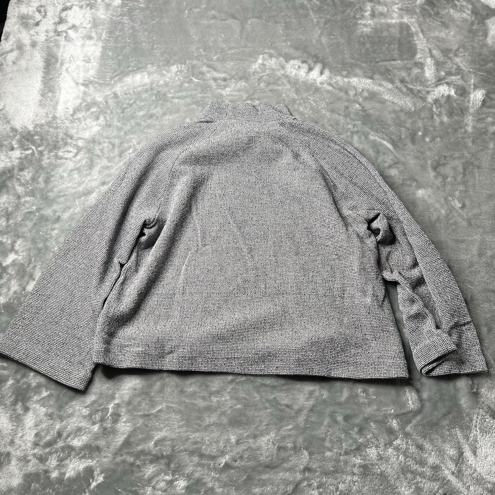 THEORY Sweater Women Size Medium Knit Regal Wool Mock Neck Grey - Picture 3 of 8